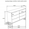 Pemberly Row Modern 6-Drawer Bedroom Storage Dresser in White
