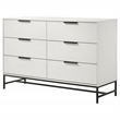 Pemberly Row Modern 6-Drawer Bedroom Storage Dresser in White