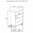 Pemberly Row Modern 4-Drawer Bedroom Chest with Metal Base in White