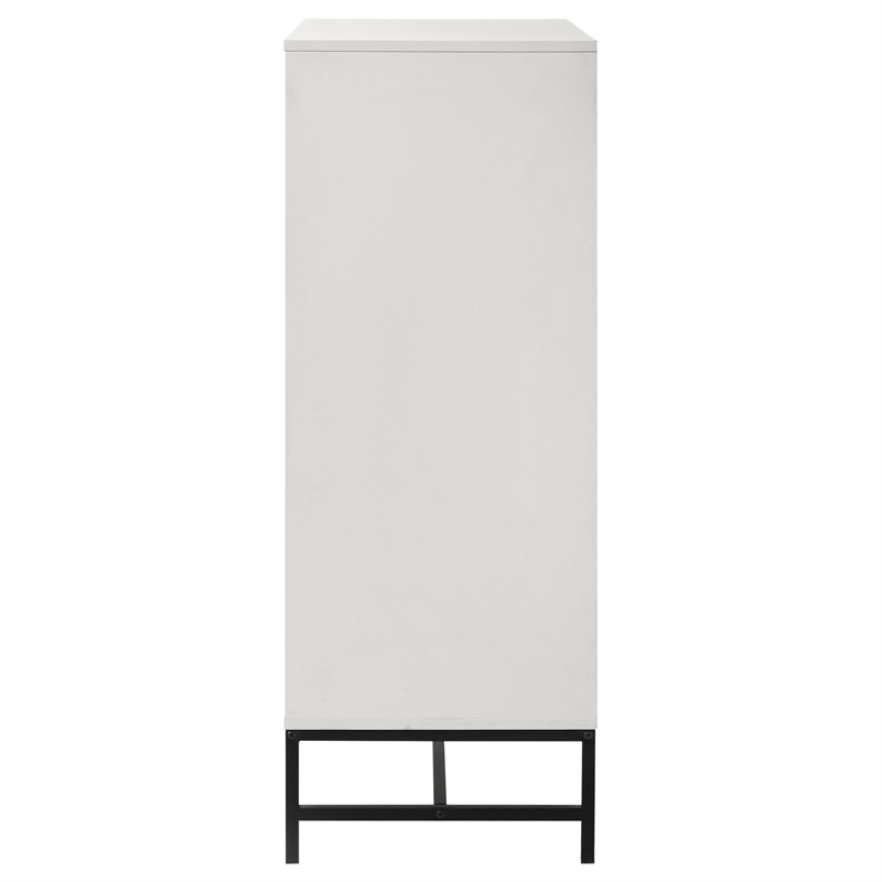 Pemberly Row Modern 4-Drawer Bedroom Chest with Metal Base in White