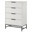 Pemberly Row Modern 4-Drawer Bedroom Chest with Metal Base in White