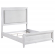 Pemberly Row Queen Upholstered Panel Bed in Distressed White