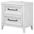 Pemberly Row 2-Drawer Nightstand Bedside Table in Distressed White