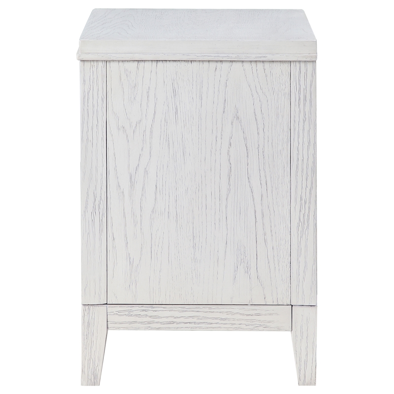 Pemberly Row 2-Drawer Nightstand Bedside Table in Distressed White