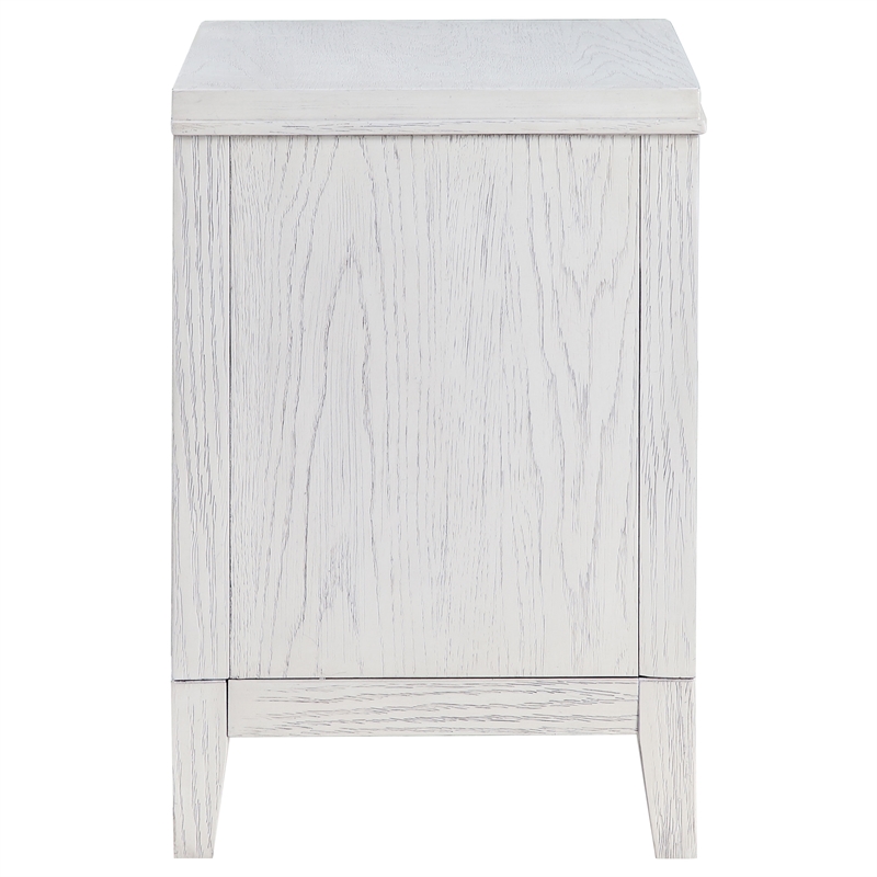 Pemberly Row 2-Drawer Nightstand Bedside Table in Distressed White