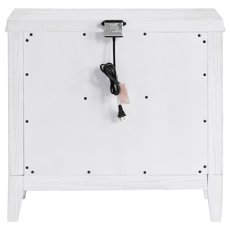 Pemberly Row 2-Drawer Nightstand Bedside Table in Distressed White