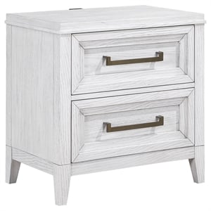 Pemberly Row 2-Drawer Nightstand Bedside Table in Distressed White