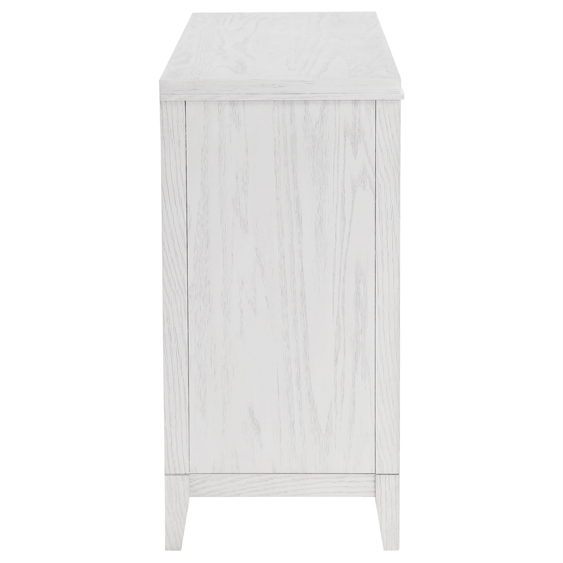 Pemberly Row 6-Drawer Double Profile Dresser in Distressed White