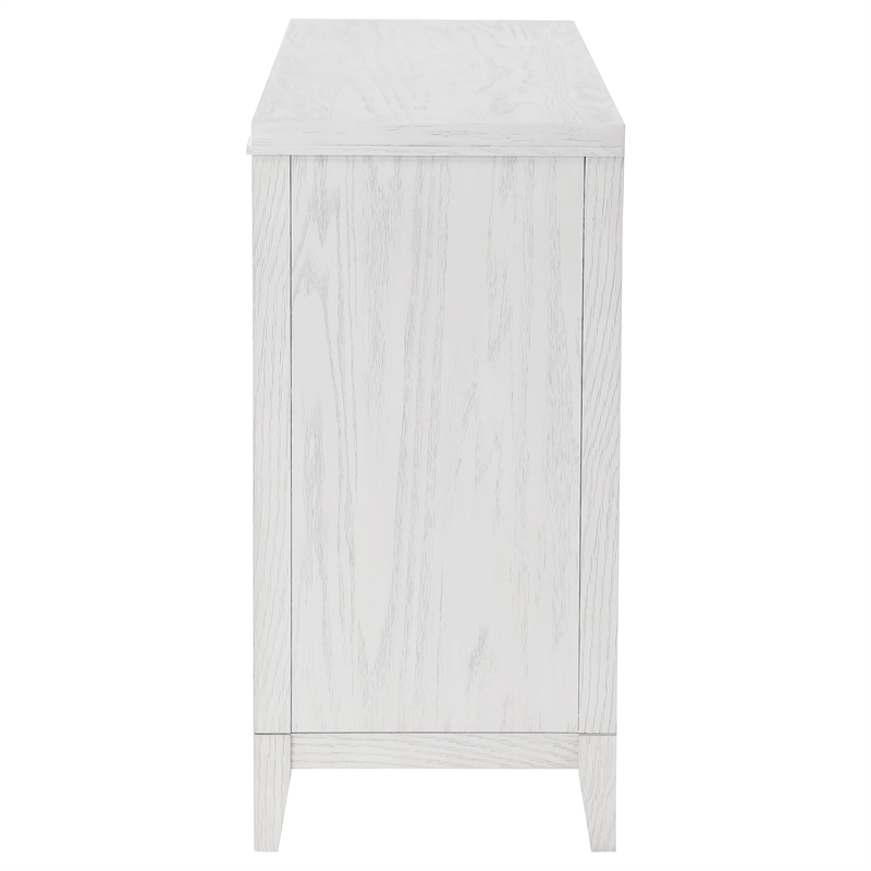 Pemberly Row 6-Drawer Double Profile Dresser in Distressed White