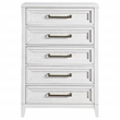 Pemberly Row Tall 5-Drawer Bedroom Chest in Distressed White
