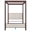 Pemberly Row 89 Inch Metal Eastern King Canopy Bed in Rust Brown