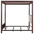 Pemberly Row 89 Inch Metal Eastern King Canopy Bed in Rust Brown