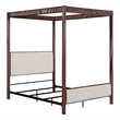 Pemberly Row 89 Inch Metal Eastern King Canopy Bed in Rust Brown