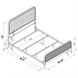 Pemberly Row Modern Open Cane Webbing Metal Queen Bed in Black