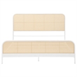 Pemberly Row Open Cane Webbing Metal Eastern King Bed in White