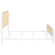 Pemberly Row Open Cane Webbing Metal Eastern King Bed in White