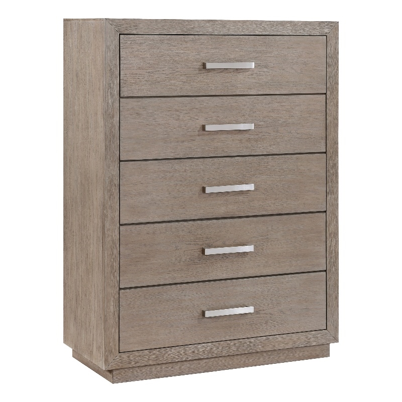 Pemberly Row Modern 5-Drawer Bedroom Storage Chest in Barley Brown