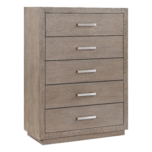 Pemberly Row Modern 5-Drawer Bedroom Storage Chest in Barley Brown