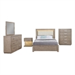 Pemberly Row 5-Piece California King LED Bedroom Set in Barley Brown