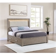 Pemberly Row 56 Inch California King LED Storage Bed in Barley Brown