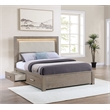 Pemberly Row 56 Inch California King LED Storage Bed in Barley Brown