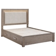 Pemberly Row 56 Inch California King LED Storage Bed in Barley Brown