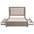 Pemberly Row 56 Inch California King LED Storage Bed in Barley Brown