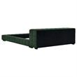 Pemberly Row Split Tufted Upholstered Full Platform Bed in Green