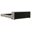 Pemberly Row Split Tufted Upholstered Full Platform Bed in Light Taupe