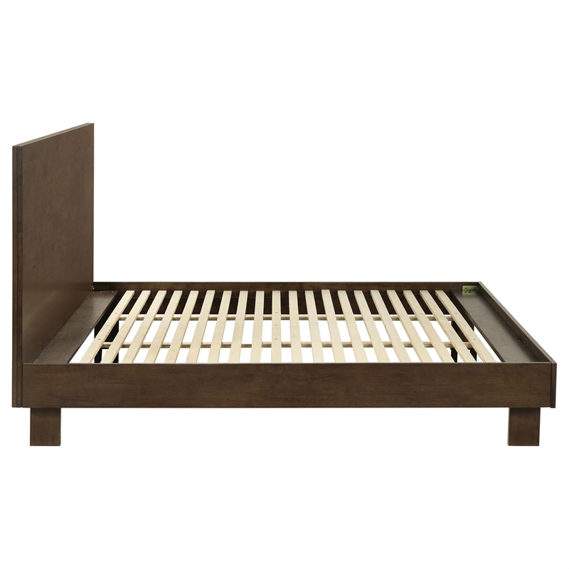 Pemberly Row 48 Inch Eastern King Platform Panel Bed in Warm Brown