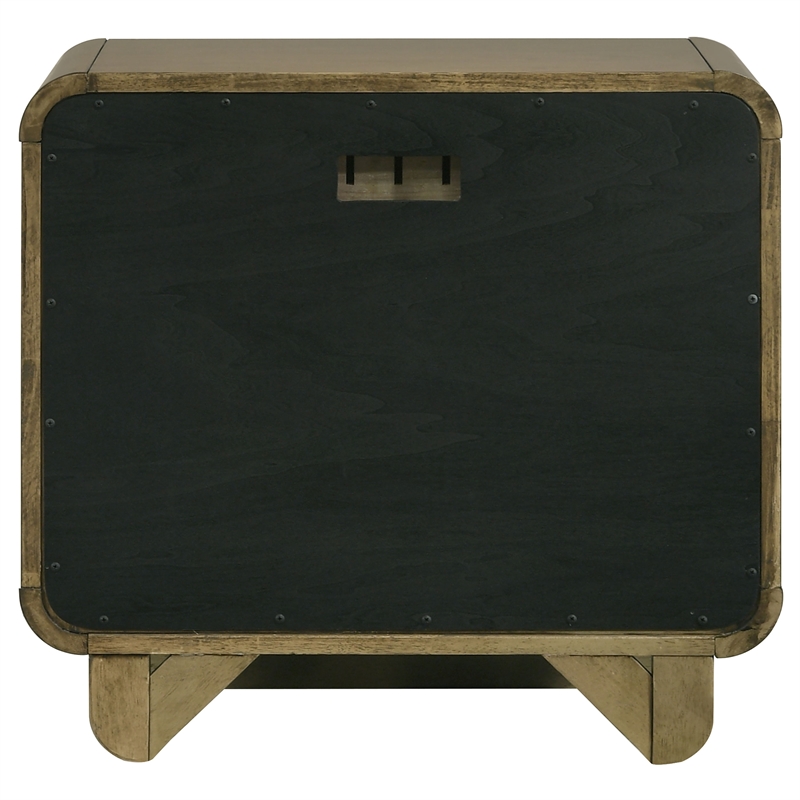 Pemberly Row Modern 2-Drawer Nightstand Bedside Table in Nutmeg