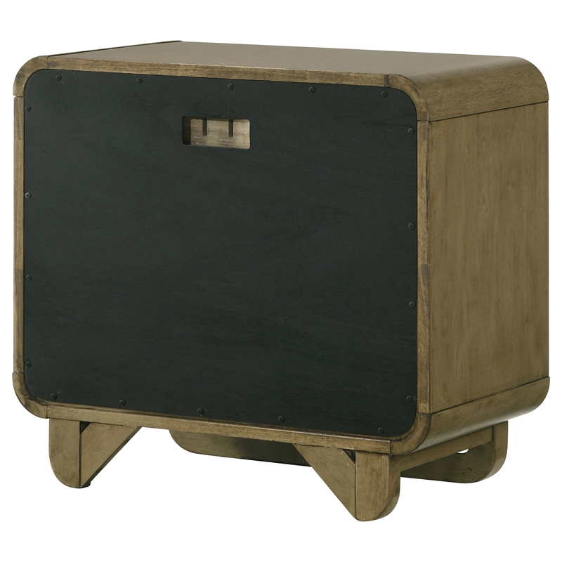 Pemberly Row Modern 2-Drawer Nightstand Bedside Table in Nutmeg