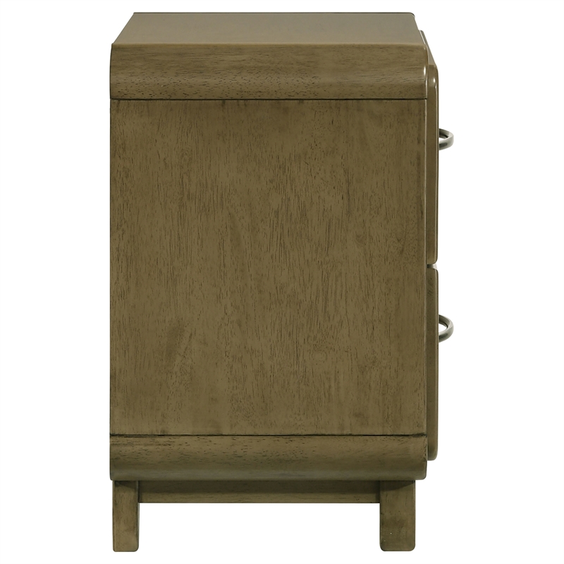 Pemberly Row Modern 2-Drawer Nightstand Bedside Table in Nutmeg