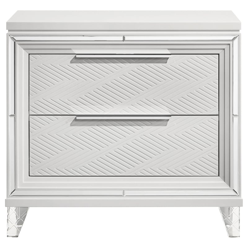 Pemberly Row Italian 2-Drawer Nightstand Bedside Table in White