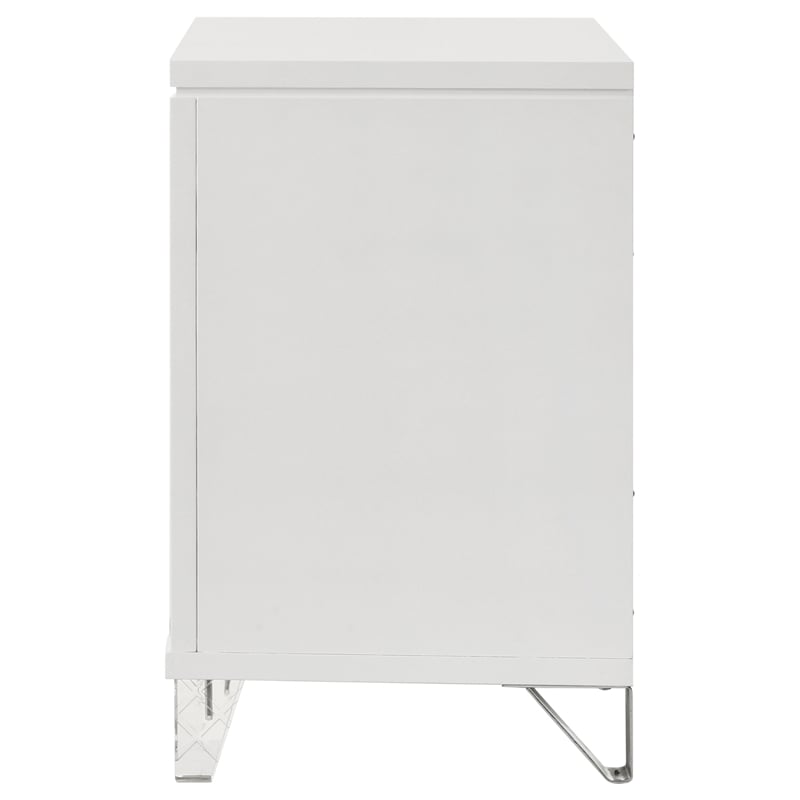Pemberly Row Italian 2-Drawer Nightstand Bedside Table in White