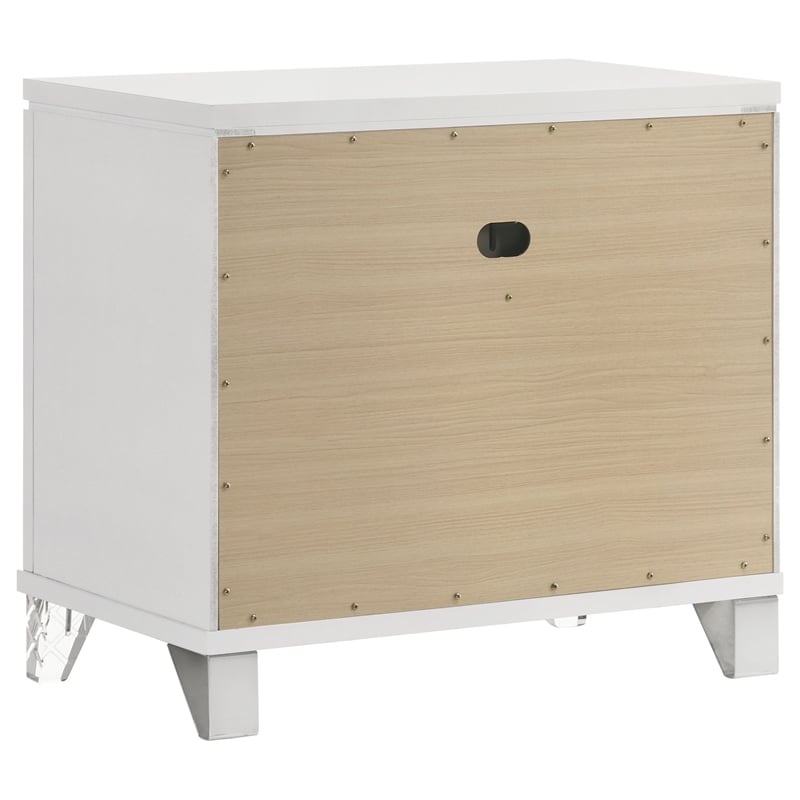 Pemberly Row Italian 2-Drawer Nightstand Bedside Table in White