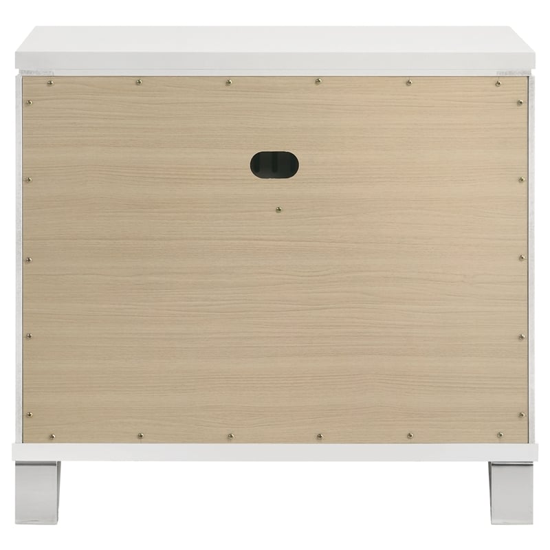 Pemberly Row Italian 2-Drawer Nightstand Bedside Table in White