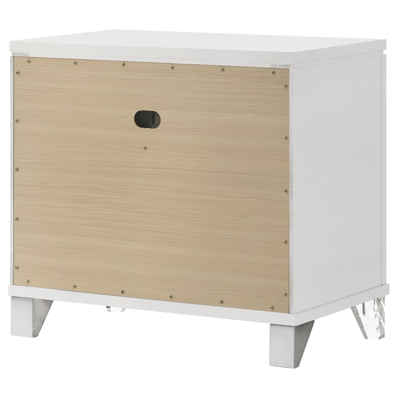 Pemberly Row Italian 2-Drawer Nightstand Bedside Table in White