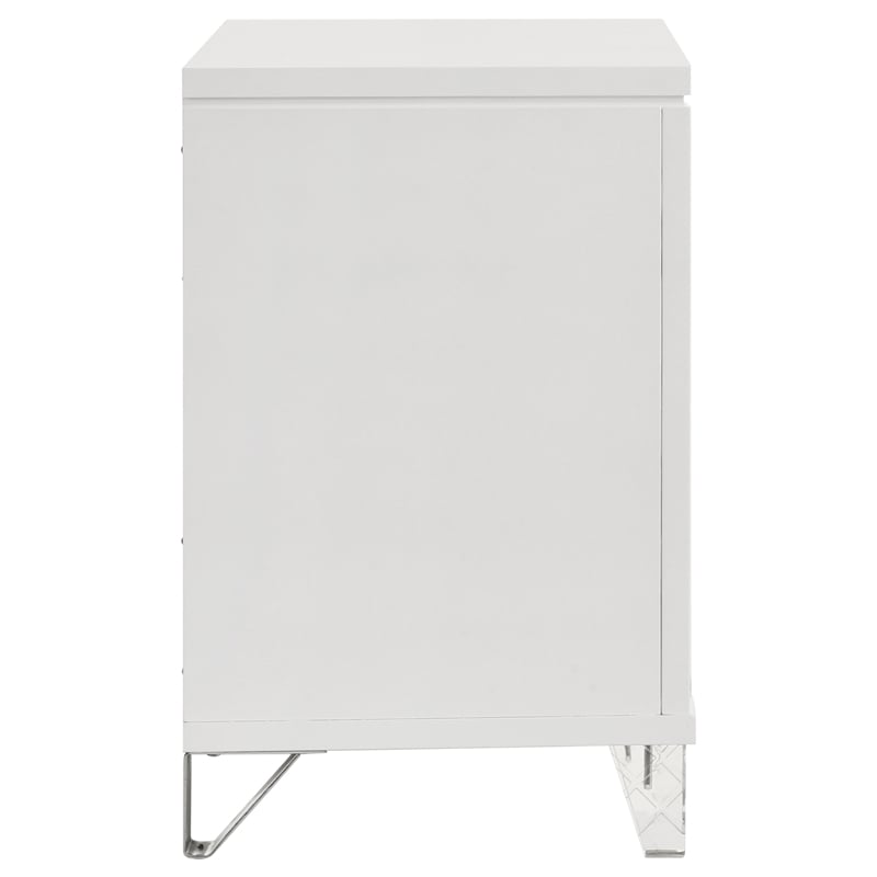 Pemberly Row Italian 2-Drawer Nightstand Bedside Table in White