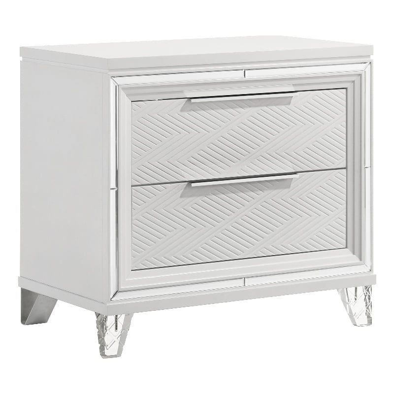 Pemberly Row Italian 2-Drawer Nightstand Bedside Table in White