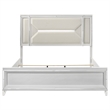 Pemberly Row 64 Inch Eastern King Boucle LED Panel Bed in White