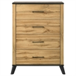 Pemberly Row 4-Drawer Mid-Century Modern Chest in Natural Pine