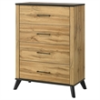 Pemberly Row 4-Drawer Mid-Century Modern Chest in Natural Pine