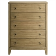 Pemberly Row Transitional 5-Drawer Chest of Drawers in Natural Pine