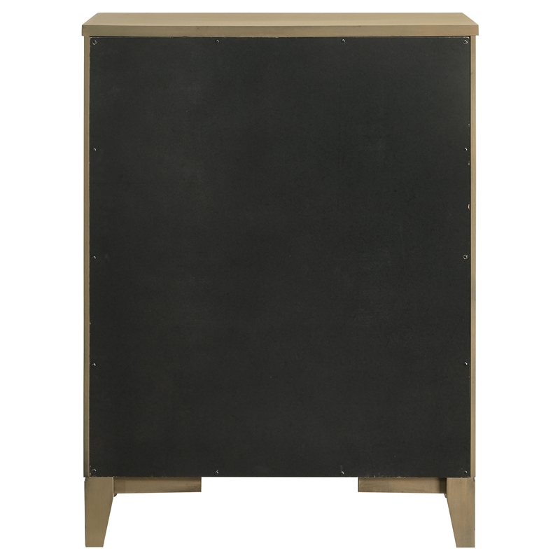 Pemberly Row Transitional 5-Drawer Chest of Drawers in Natural Pine