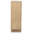 Pemberly Row Coastal 5-Drawer Bedroom Storage Chest in Beige Oak