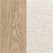 Pemberly Row 52 Inch Queen Wingback Platform Bed in Beige Oak