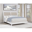 Pemberly Row 56 Inch Upholstered Eastern King Panel Bed in White