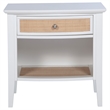 Pemberly Row Coastal 1-Drawer Nightstand Bedside Table in White