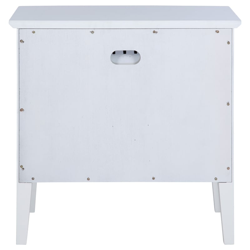 Pemberly Row Coastal 1-Drawer Nightstand Bedside Table in White